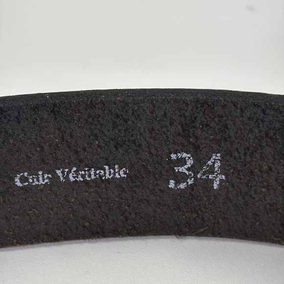 Europa Dezines Men's Black Leather Woven Belt - Picture 5 of 8